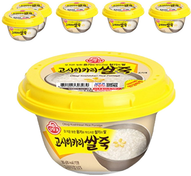 오뚜기 고시히카리 쌀죽, 285g, 6개