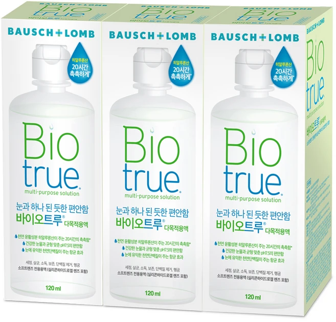 바이오트루 다목적 렌즈세정액, 120ml, 3개 - 쿠팡