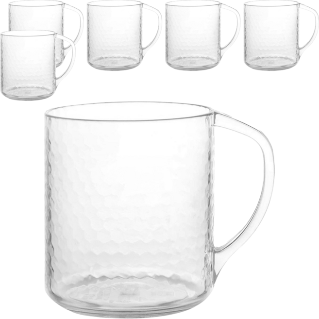 GIMI 吉米 台灣製造 小鑽石杯 水杯 6個 1組 200ml 透明白色/橘色/綠色 顏色隨機 9.7 x 7 x 8.5cm 80g
