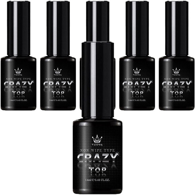 TIARA 논와이프 크레이지 오버레이 탑 젤, 틱크, 14ml, 6개