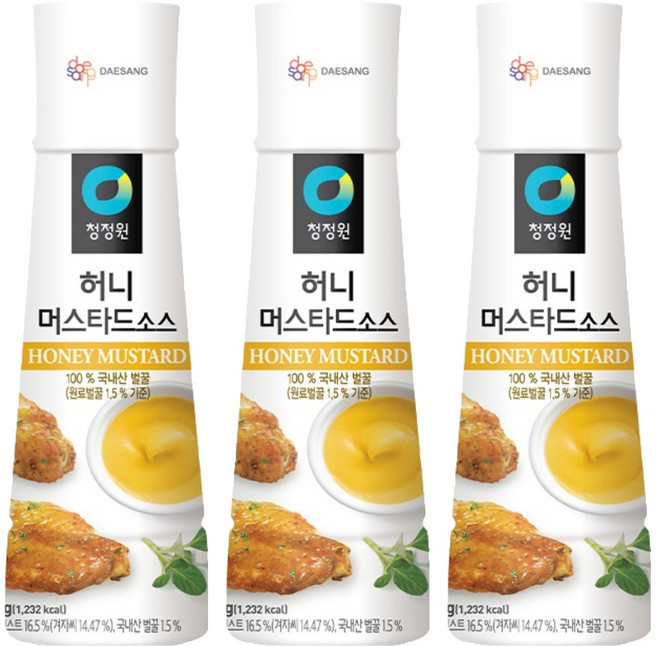 청정원 허니 머스타드 소스, 320g, 3개