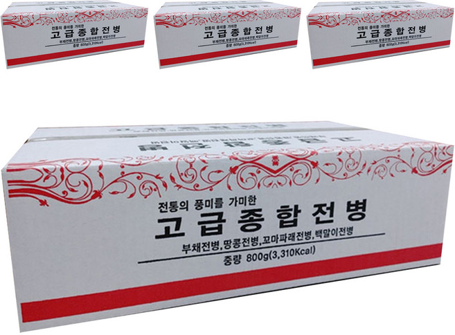 정다운식품 추억의 옛날과자 고급 종합 전병, 800g, 4개