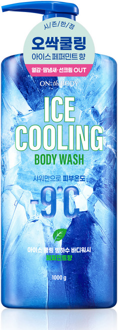 온더바디 아이스 쿨링 빙하수 바디워시 페퍼민트향, 943ml, 1개