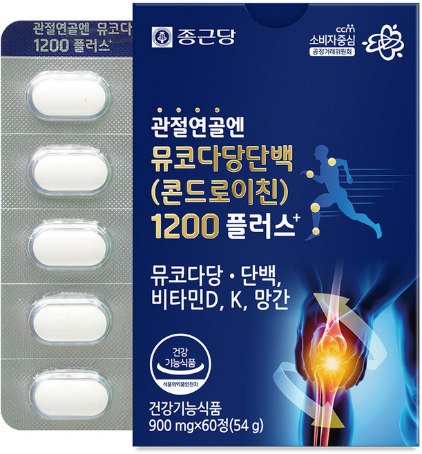 종근당 정품 관절연골엔 뮤코다당단백 콘드로이친 1200 플러스, 60정, 1개