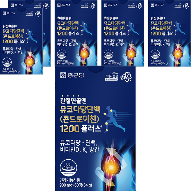 종근당 정품 관절연골엔 뮤코다당단백 콘드로이친 1200 플러스, 60정, 6개