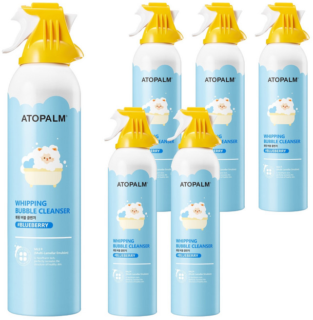 아토팜 키즈 휘핑 버블 클렌저 블루베리, 6개, 200ml