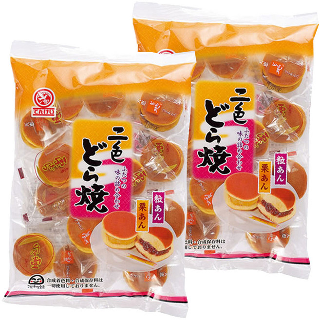 綜合二色銅鑼燒 栗子口味+紅豆口味, 220g, 2袋