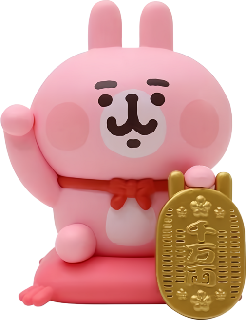 YENDAR 研達 卡娜赫拉的小動物招財公仔 粉紅兔兔, 1個