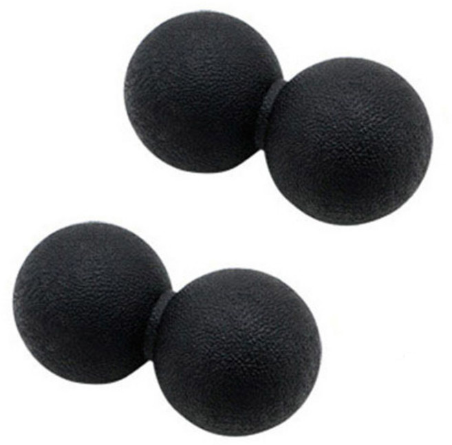 스포홀릭 땅콩 TPE 더블 마사지볼, 블랙, 2개