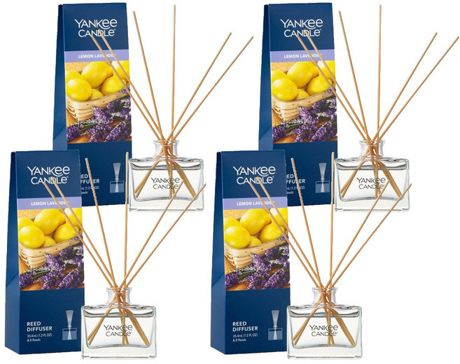 양키캔들 미니 리드 디퓨저 + 리드스틱 8p, 레몬라벤더, 35.4ml, 4세트