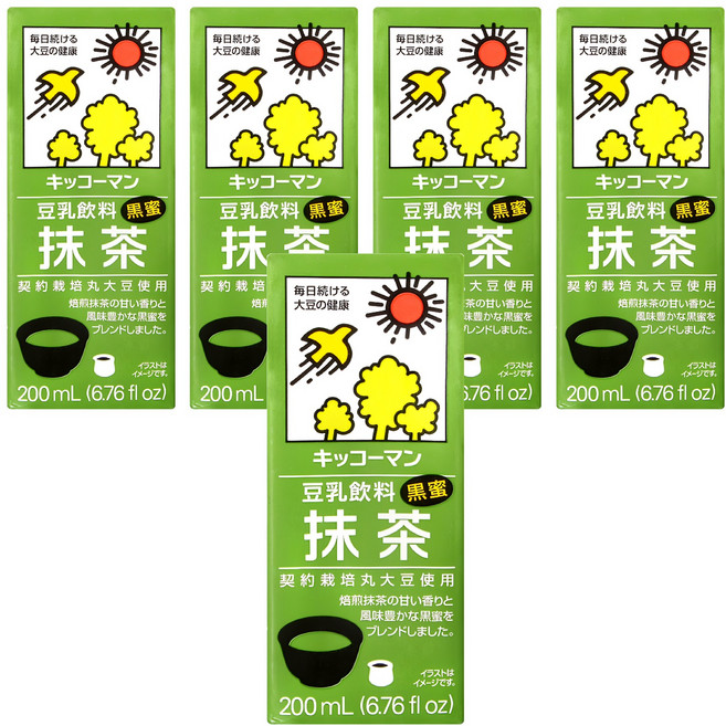 KIKKOMAN 龜甲萬 豆乳 抹茶風味, 200ml, 5入