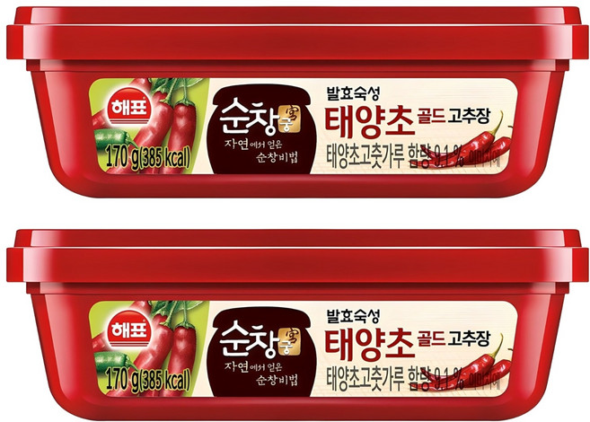 순창궁 태양초 골드 고추장, 170g, 2개