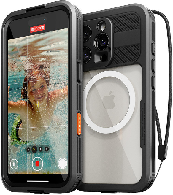 신지모루 맥세이프 풀커버 360도 워터락 방수케이스 핸드폰 방수팩, 아이폰 16 프로, 1개