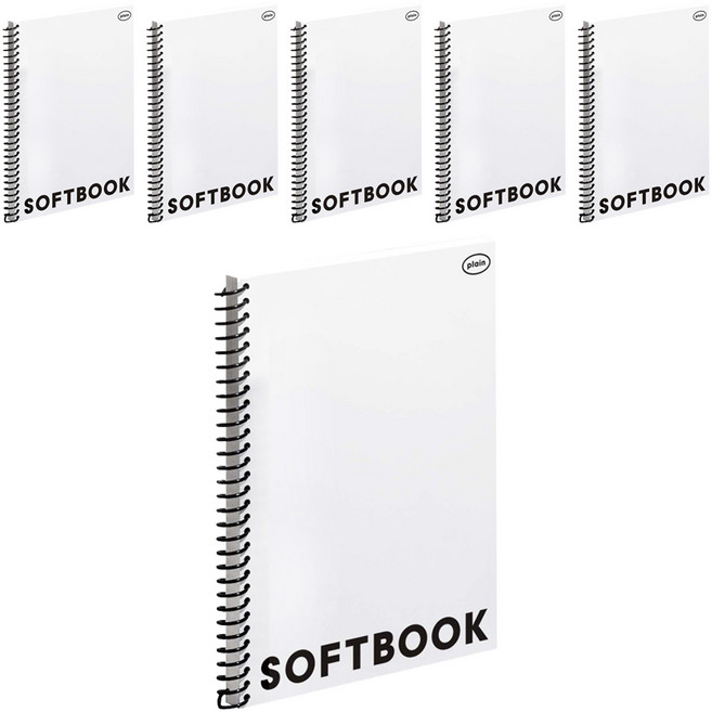 모트모트 소프트북 플레인 노트, 화이트, 6개