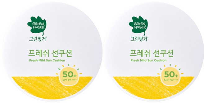 그린핑거 프레쉬 마일드 유아 선쿠션 SPF50+ PA++++, 12g, 2개