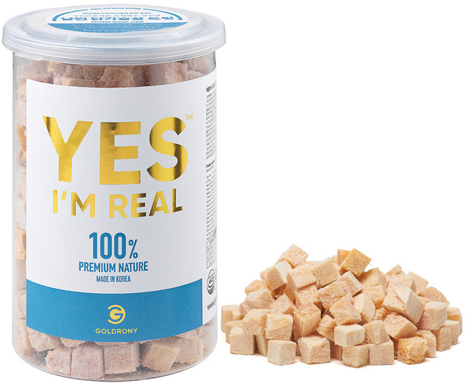 골드로니 반려동물 예스아임리얼 수제 건조간식, 닭가슴살트릿 맛, 90g, 1개