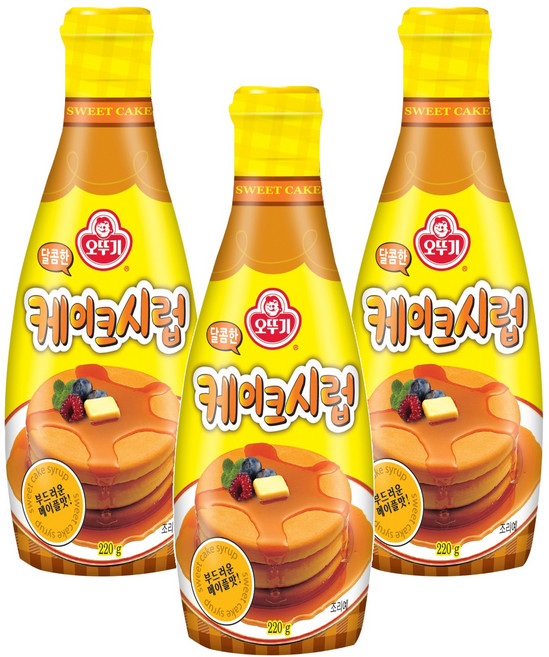 오뚜기 달콤한 케이크 시럽, 220g, 3개