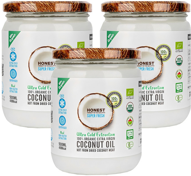 어니스트 유기농 엑스트라버진 코코넛오일, 500ml, 3개