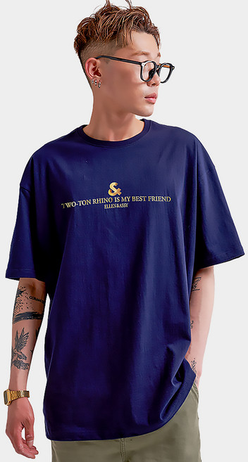 엘런아시 20수 EA베스트 기본 오버핏 통기성 반팔 티셔츠