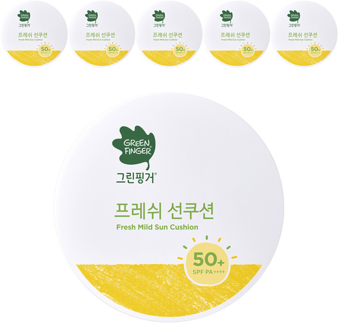 그린핑거 프레쉬 마일드 유아 선쿠션 SPF50+ PA++++, 12g, 6개