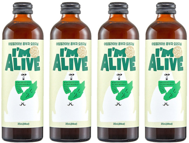 아임얼라이브 유기농 콤부차 오리지널, 315ml, 4개