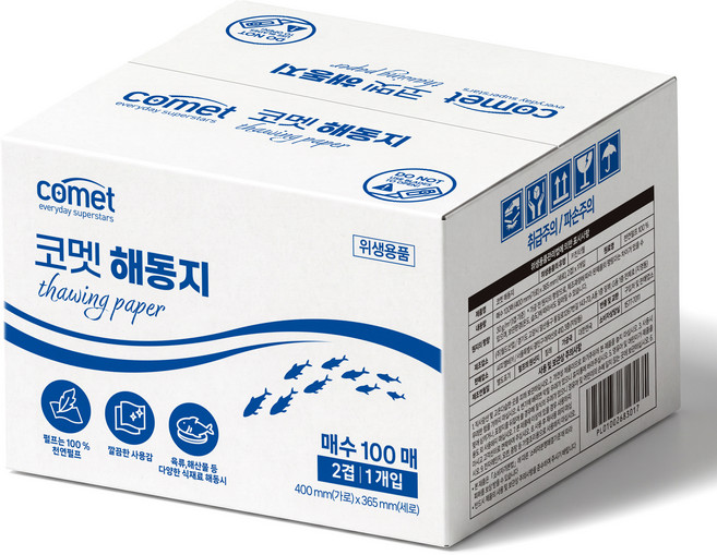 6위 - 코멧 천연펄프 해동지 키친타월 100매, 1개입, 1개