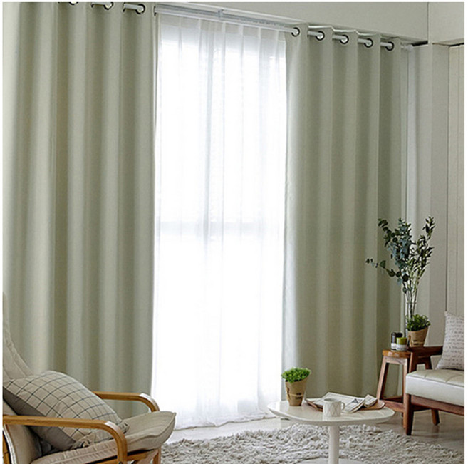 shez Home 打孔遮光窗簾 附窗簾綁帶 2幅, 象牙白