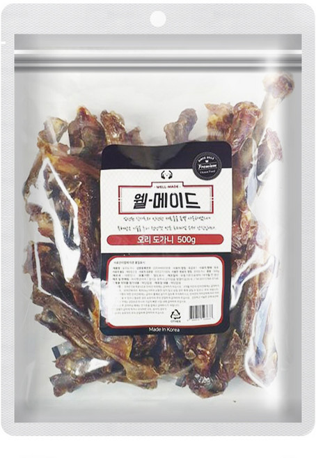 웰메이드 강아지 대용량 수제간식, 오리도가니맛, 500g, 1개