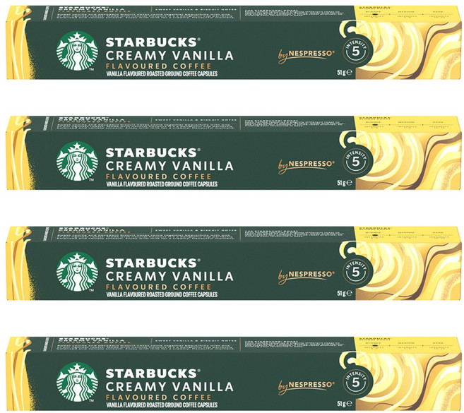 STARBUCKS 星巴克 香草風味咖啡膠囊 Nespresso咖啡機適用, 5.1g, 10顆, 4盒