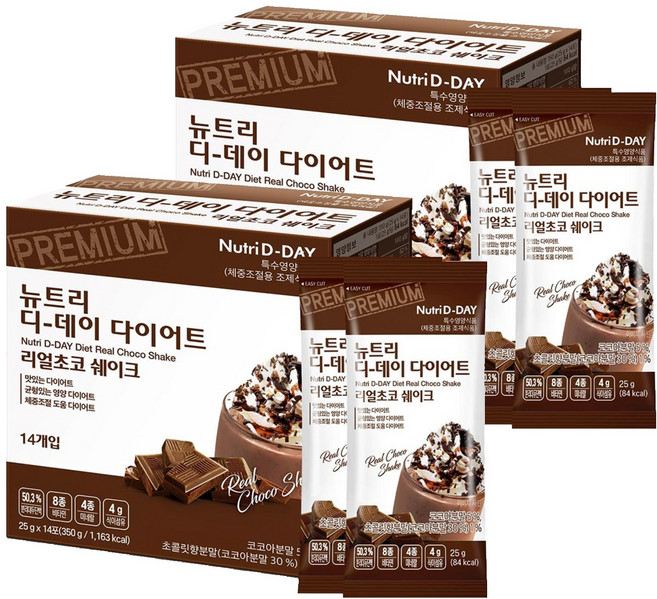 뉴트리디데이 다이어트 리얼 초코 쉐이크, 350g, 2개