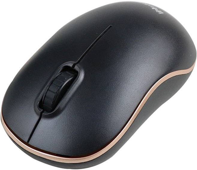infotec 英富達 2.4G無線靜音滑鼠 1000-1200-1600DPI 左右手通用, INF-MW-05, 黑金色