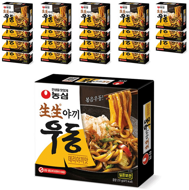 생생우동 생생야끼우동 데리야끼맛, 251g, 20개