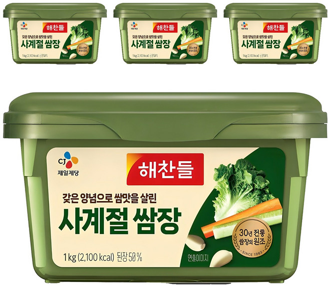 해찬들 사계절 쌈장, 1kg, 4개