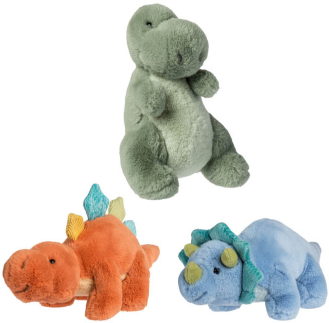 mary meyer 蜜兒 玩偶 迷你恐龍家族3件組, 恐龍 灰色 + 橘色 + 藍色, 1組