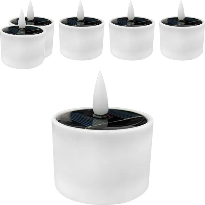 WIDE VIEW 太陽能LED仿真蠟燭燈6件組 RX-6, 白色