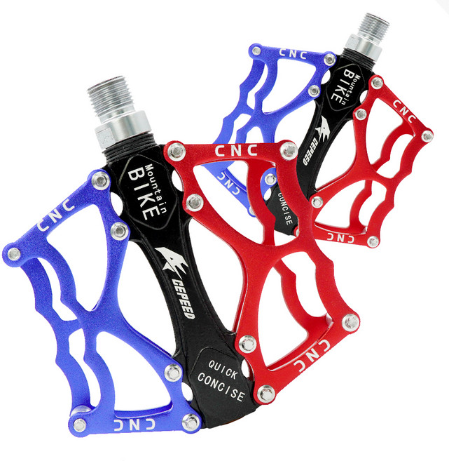 에이스피드 자전거 알루미늄 합금 페달 901 시리즈 풀 세트, 레드 + 블루, 1세트