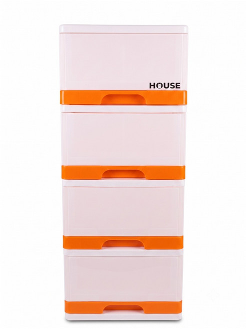 HOUSE 好室喵 采漾 收納櫃 4層, 橘色, 1個