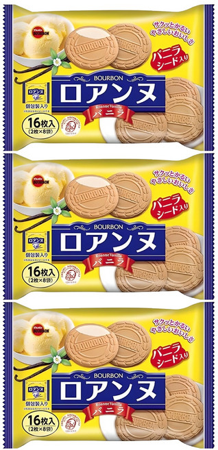 부르본 바닐라향로안느 샌드, 113g, 3개