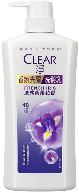 CLEAR 淨 頭皮護理香氛去屑洗髮乳 法式鳶尾花香, 750g, 1瓶
