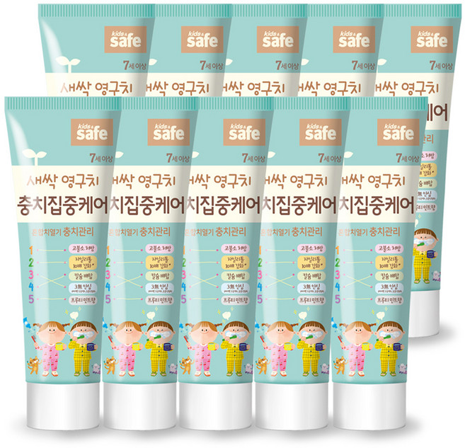 라이온 충치 집중케어 어린이 치약, 60g, 10개