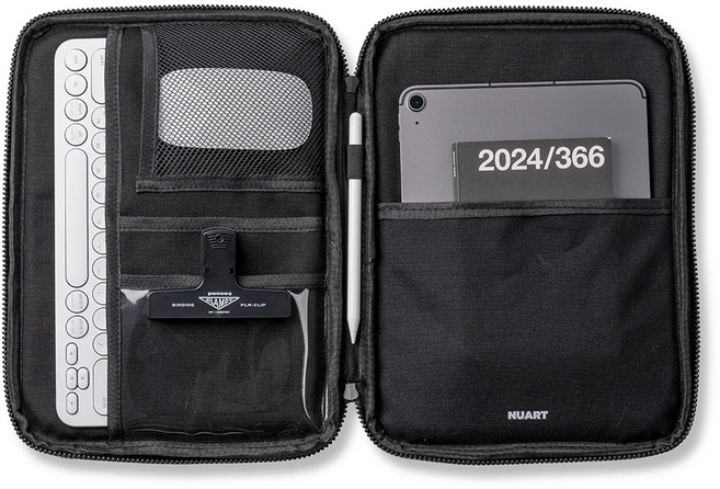 누아트 아이패드 갤럭시탭 캔버스 태블릿 파우치, 블랙, 1개