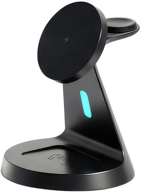 뉴클 3IN1 맥세이프 마그네틱 무선 고속충전 스탠드 충전기, 블랙, 1개