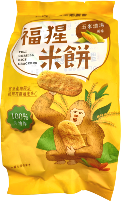 富里鄉農會 福猩米餅 玉米濃湯風味, 102g, 1袋