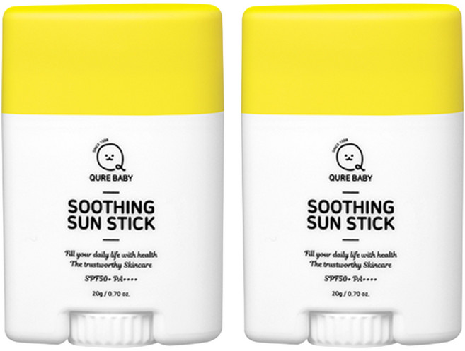 큐어베이비 수딩 선스틱 SPF50+ PA++++, 2개, 20g