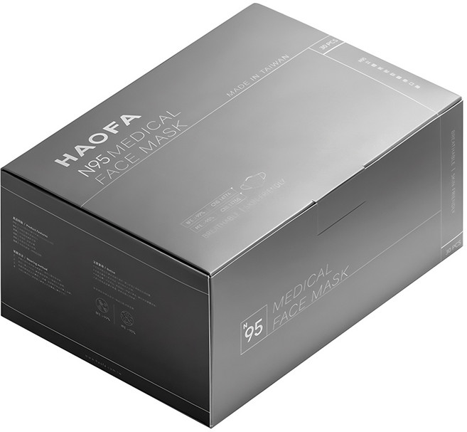 HAOFA N95立體醫療口罩 氣密型 XS, 1盒, 裸杏粉, 30片