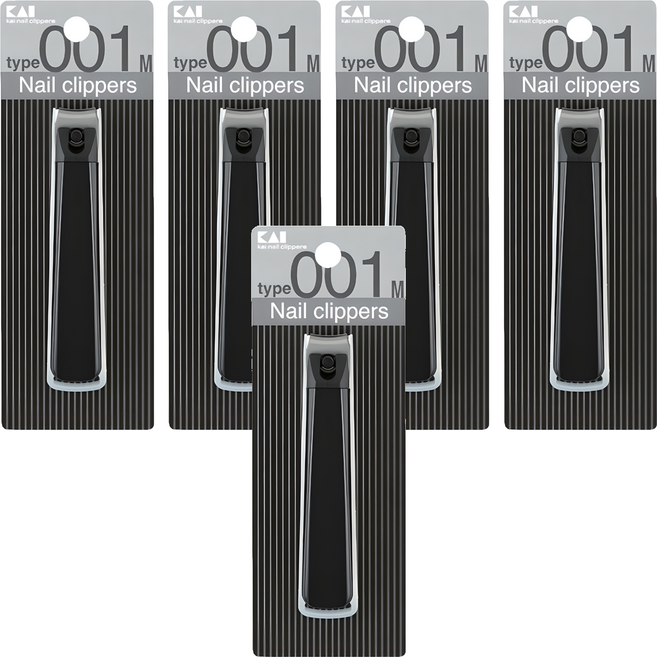카이 손톱깎이 중, 검정색, 5개