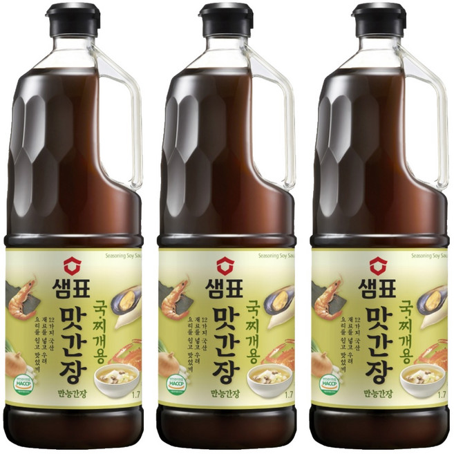 샘표 맛간장 국찌개용, 1.7L, 3개