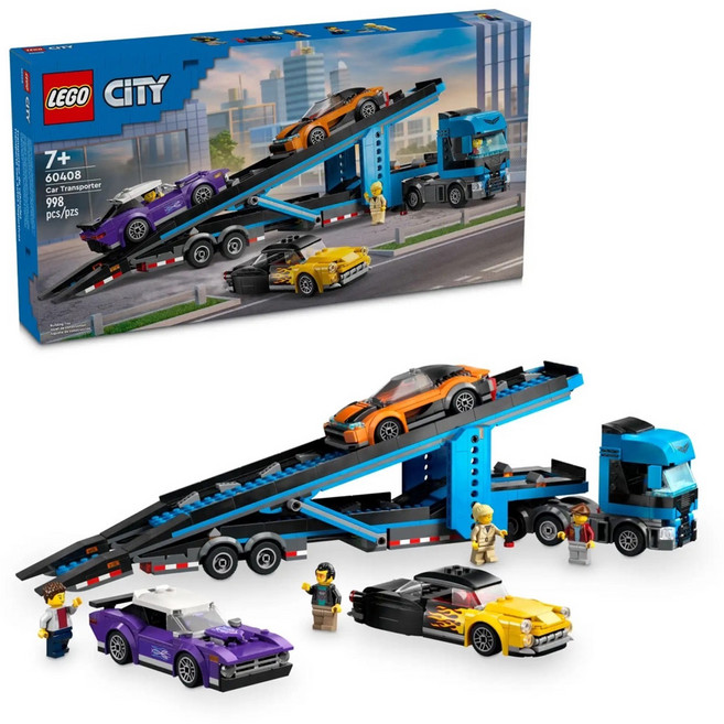 LEGO 60408 城市系列, 汽車運輸車和跑車 Car Transporter Truck with Sports Cars, 1盒