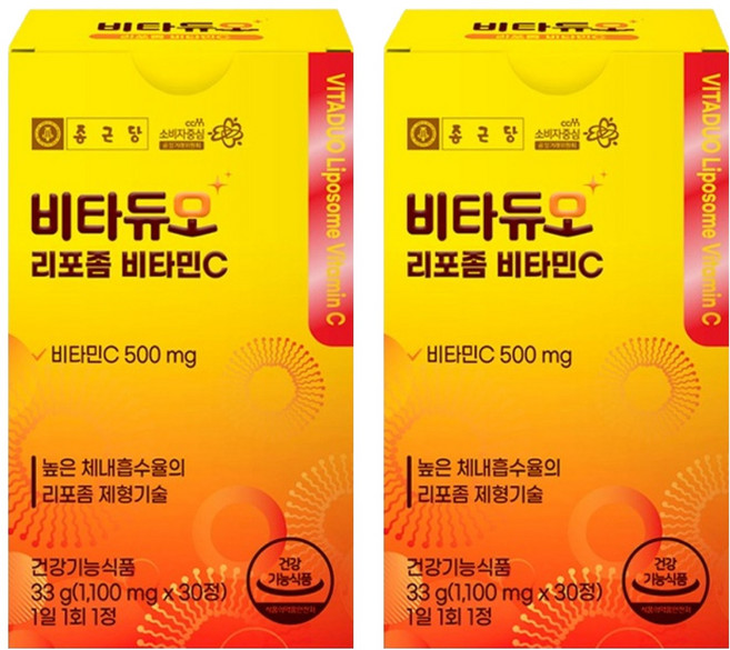 비타듀오 리포좀 비타민C 500mg, 30정, 2개