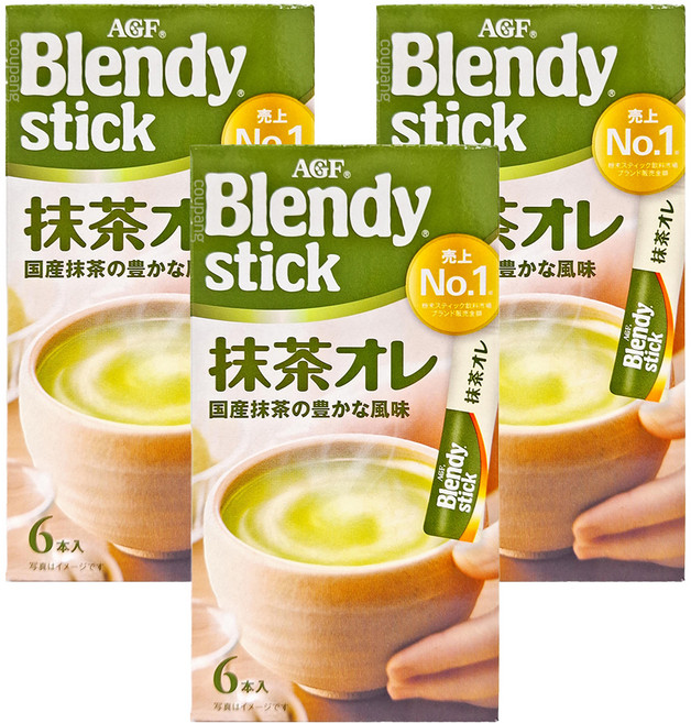 AGF Blendy 抹茶歐雷 國產抹茶的豐富風味, 9.7g, 6條, 3盒